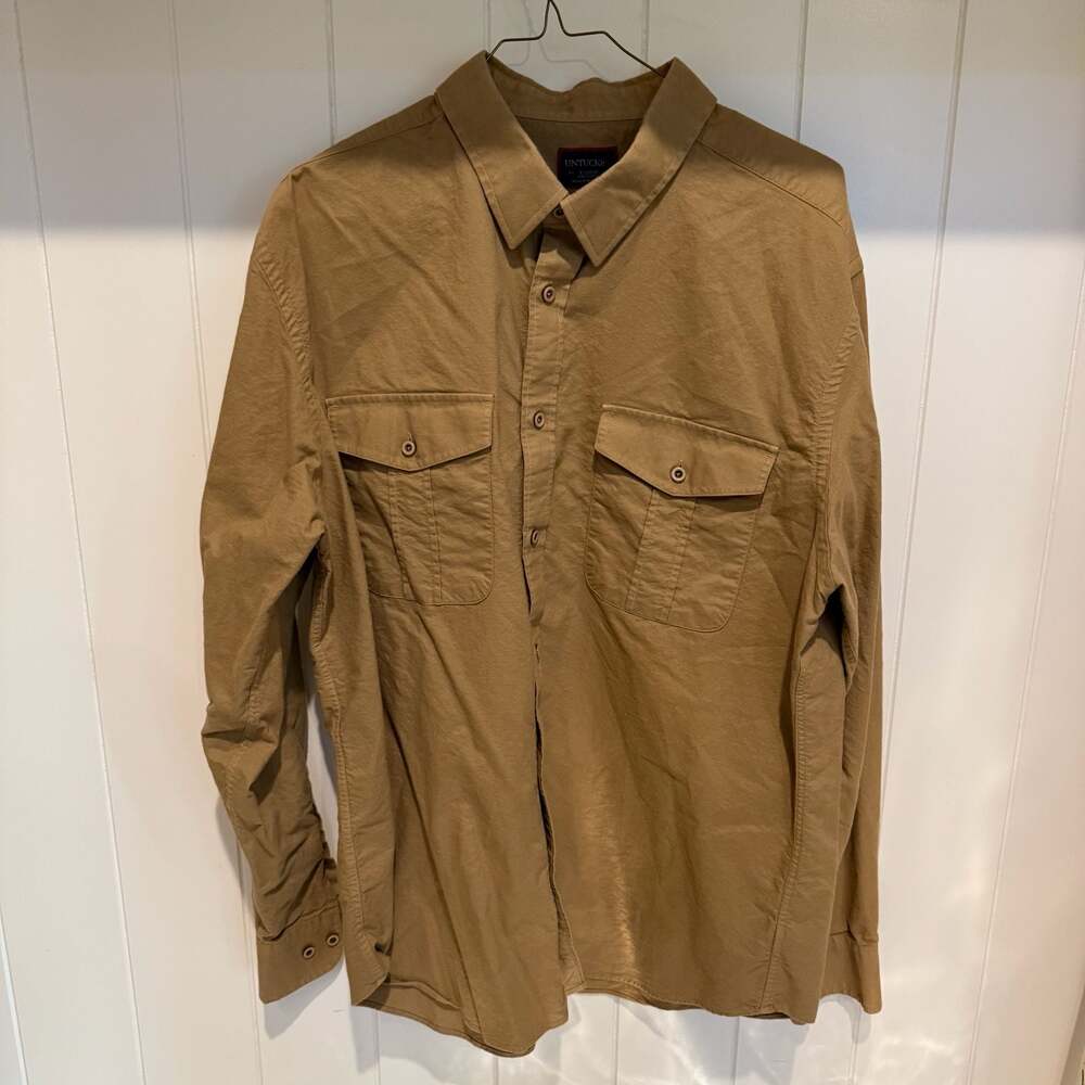 UNTUCKit Men's Brown Long Sleeve Button Down Utility Shirt Size XL